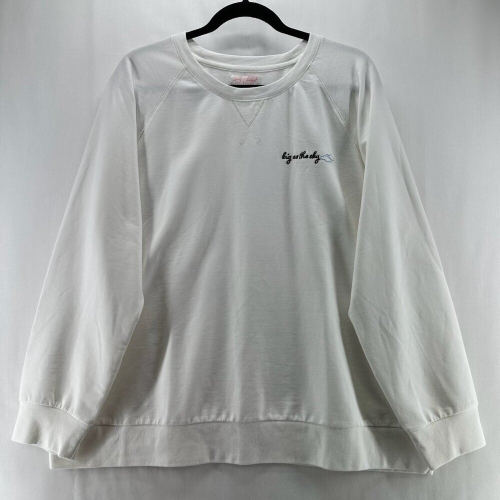 Lacey Chabert Sweatshirt Womens Sz 2X Big As The Sky Jumper Pullover White